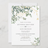 Eucalyptus Faire-part de mariage moderne (Devant)