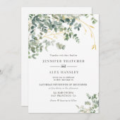 Eucalyptus Faire-part de mariage moderne (Devant / Derrière)