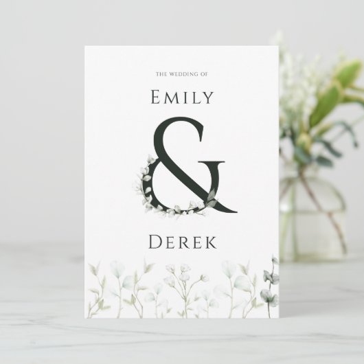 Eucalyptus Faire-part de mariage moderne (Debout devant)