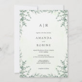 Eucalyptus Faire-part de mariage verdoyant (Devant)