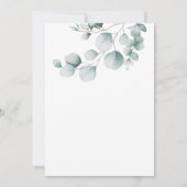 Eucalyptus Faire-part de mariage vert (Dos)