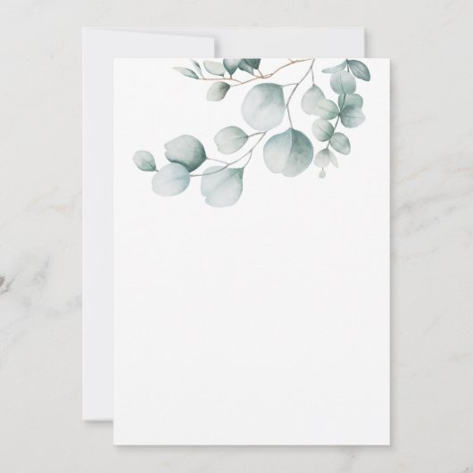 Eucalyptus Faire-part de mariage vert (Dos)