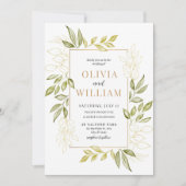 Eucalyptus faire-part de mariage, vert imprimable (Devant)