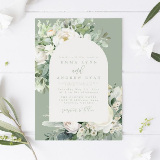 Eucalyptus Faire-part de mariage vert Sage Floral