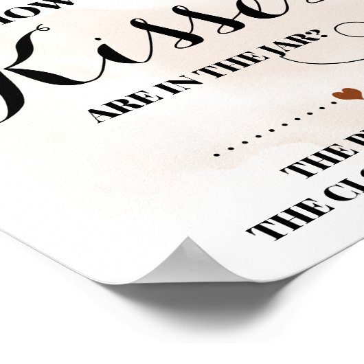 Eucalyptus Fall Hoeveel Kusjes Bruiloft Feest bord Poster (Hoek)