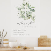 Eucalyptus Fern Fauna Cross Christening Welkom Poster (Keuken)