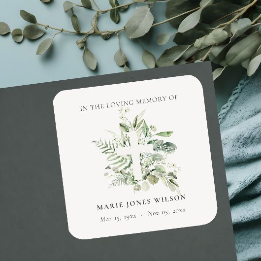 Eucalyptus Fern Fauna Herinneringssympathie Vierkante Sticker