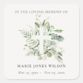 Eucalyptus Fern Fauna Herinneringssympathie Vierkante Sticker (Voorkant)