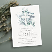 Eucalyptus Fern Foliage Croix Invitation de baptêm