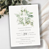 Eucalyptus Fern Foliage Croix Invitation de baptêm