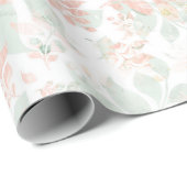 Eucalyptus Ferns Leaves Rustige Sage Green Roze Cadeaupapier (Rol Hoek)