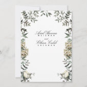 Eucalyptus Ferns White Flowers Archway Wedding Kaart (Achterkant)