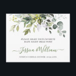 Eucalyptus Fête des mariées Date Carte d'Idée de n<br><div class="desc">Pour plus de personnalisation,  cliquez sur le lien "customiser plus" et utilisez notre outil de conception pour modifier ce modèle. Si vous avez besoin d'aide ou d'articles correspondants,  veuillez me contacter.</div>