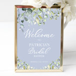 Eucalyptus Fête des mariées de verdure affiche de<br><div class="desc">Joli eucalyptus verdoyant sur le panneau d'accueil bleu poussiéreux pour douche nuptiale.a S'il vous plaît contactez-moi par conversation si vous avez des questions sur l'oeuvre ou besoin de personnalisation. VEUILLEZ NOTER : Pour obtenir de l'aide sur les commandes, l'expédition, l'information sur les produits, etc., contactez le service à la clientèle...</div>