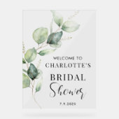 Eucalyptus Fête des mariées Script Bienvenue (Recto)
