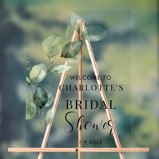 Eucalyptus Fête des mariées Script Bienvenue (Neutre)