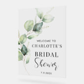 Eucalyptus Fête des mariées Script Bienvenue (Angle)