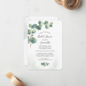 Eucalyptus Fête des mariées Verdure Invitation (Devant/Arrière en situation)