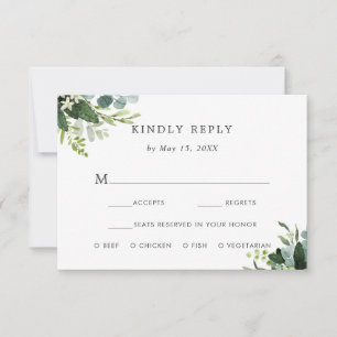 Eucalyptus feuillage vert RSVP avec choix de repas
