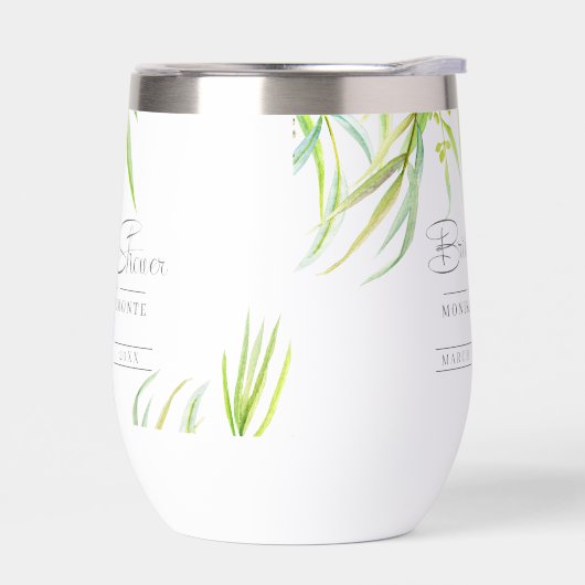 Eucalyptus feuille aquarelle vert nuptiale douche (Gauche)