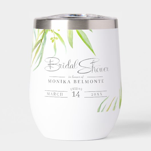 Eucalyptus feuille aquarelle vert nuptiale douche (Avant)