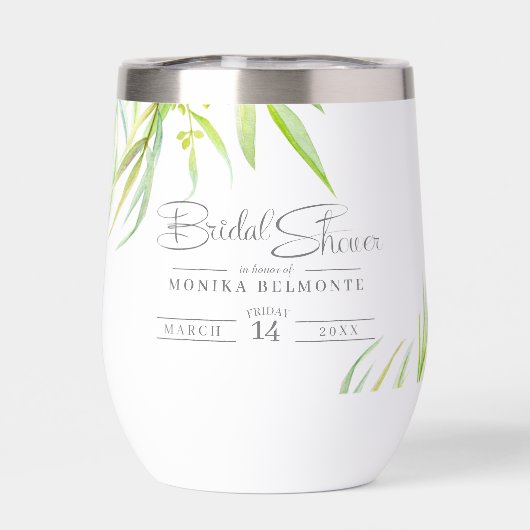 Eucalyptus feuille aquarelle vert nuptiale douche (Arrière)