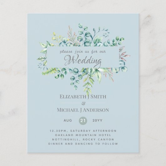 Eucalyptus Feuille Blue Sky Mariage (Devant)