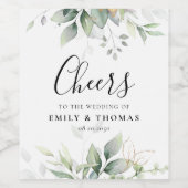 Eucalyptus Feuille de verdure Mariage Étiquette de (Étiquettes simples)