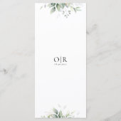 Eucalyptus Feuille de verdure Menu Mariage (Dos)
