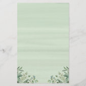 Eucalyptus Feuille Diner Menu Mariage (Dos)