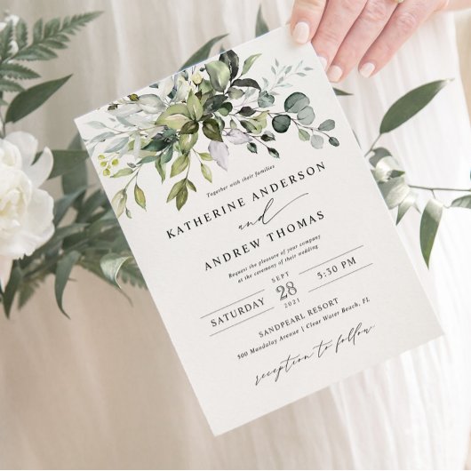 Eucalyptus Feuille Faire-part de mariage