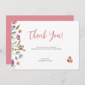 Eucalyptus Feuille Fleurs Carte de remerciements f (Devant / Derrière)