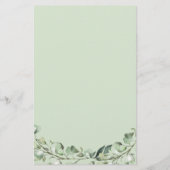 Eucalyptus Feuille Géométrique Mariage Dîner Menu (Dos)