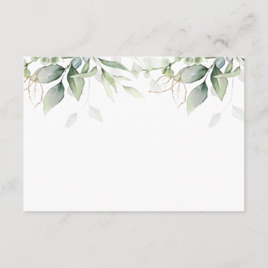 Eucalyptus Feuille Gold Meal Options Mariage RSVP  (Dos)