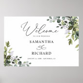 Eucalyptus Feuille Mariage Affiche de bienvenue (Devant)