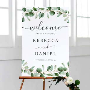 Eucalyptus Feuille Mariage Affiche de bienvenue