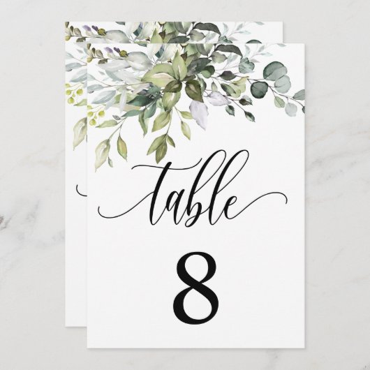 Eucalyptus Feuille Mariage événement assis carte t (Devant / Derrière)