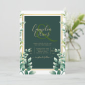 Eucalyptus Feuille MARIAGE OR QR CODE INVITATION R (Debout devant)
