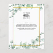 Eucalyptus Feuille MARIAGE vert OR QR CODE (Dos)