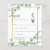 Eucalyptus Feuille MARIAGE vert OR QR CODE (Devant)
