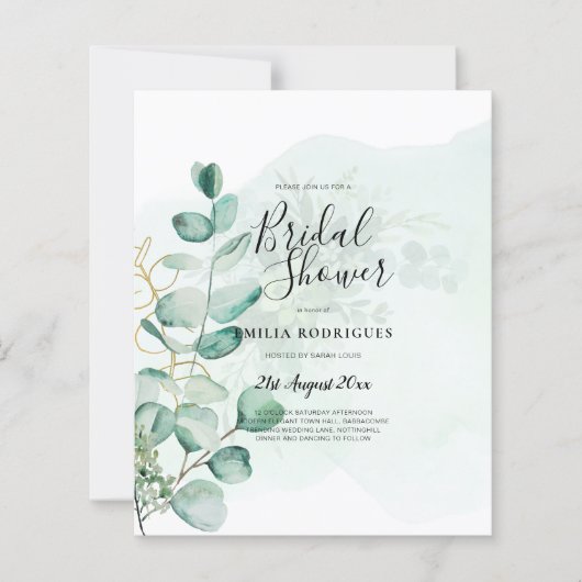 Eucalyptus Feuille Mariage vert QR CODE Moderne (Devant)