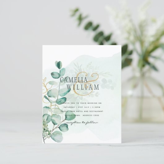 Eucalyptus Feuille Mariage vert QR CODE Moderne (Debout devant)
