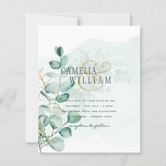 Eucalyptus Feuille Mariage vert QR CODE Moderne (Devant)