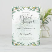 Eucalyptus Feuille OR FÊTE DES MARIÉES INVITATION (Debout devant)