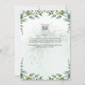 Eucalyptus Feuille OR FÊTE DES MARIÉES INVITATION (Dos)