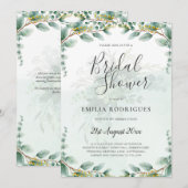 Eucalyptus Feuille OR FÊTE DES MARIÉES INVITATION (Devant / Derrière)