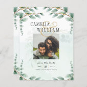 Eucalyptus Feuille OR MARIAGE QR CODE BUDGET (Devant / Derrière)