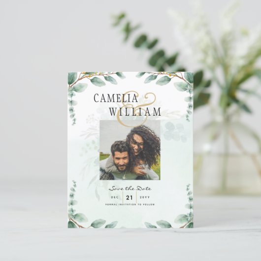 Eucalyptus Feuille OR MARIAGE QR CODE BUDGET (Debout devant)