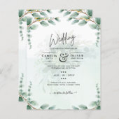 Eucalyptus Feuille OR MARIAGE QR CODE BUDGET (Devant / Derrière)