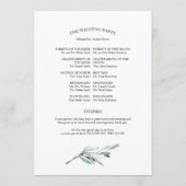 Eucalyptus Feuille Programmes de mariage vert (Dos)